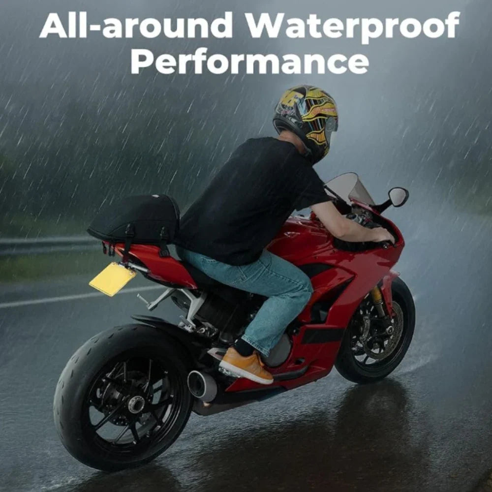KEMITOUR 12.5L Waterproof Expandable Motorcycle Tail Saddle Bag