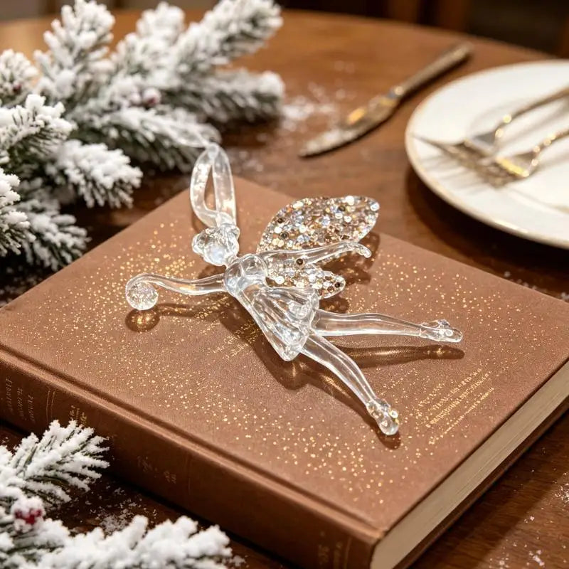 Clear Acrylic Christmas Ornaments with Rhinestone Details