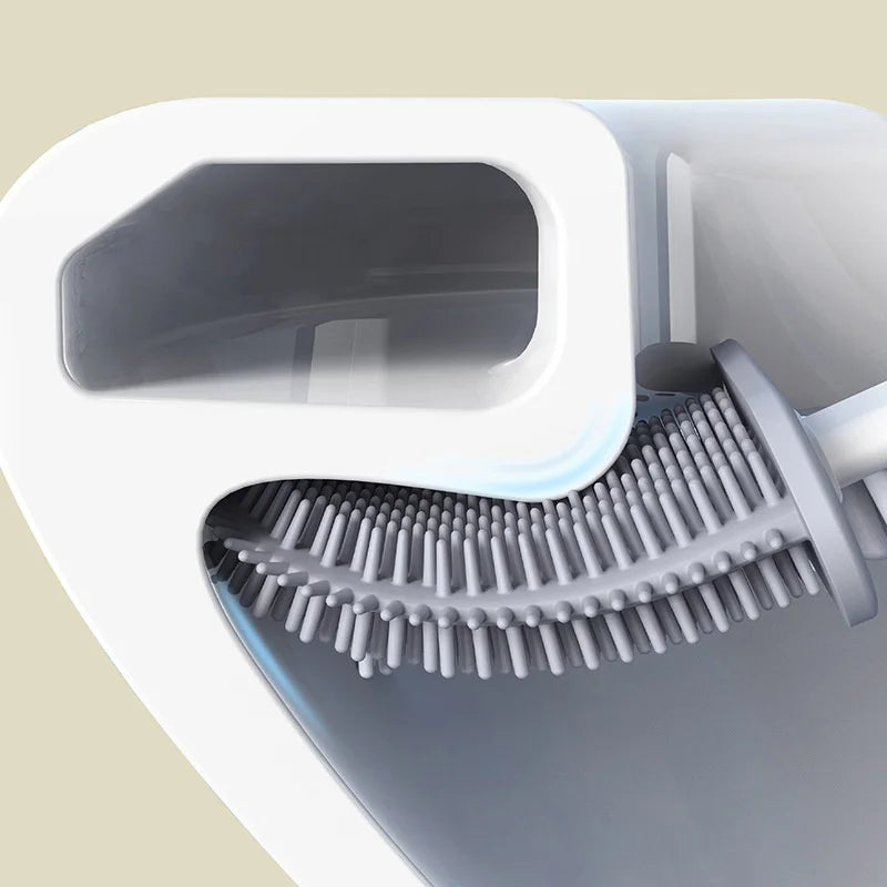 Silicone Wall-Mounted Long-Handle Toilet Brush | Eco-Friendly