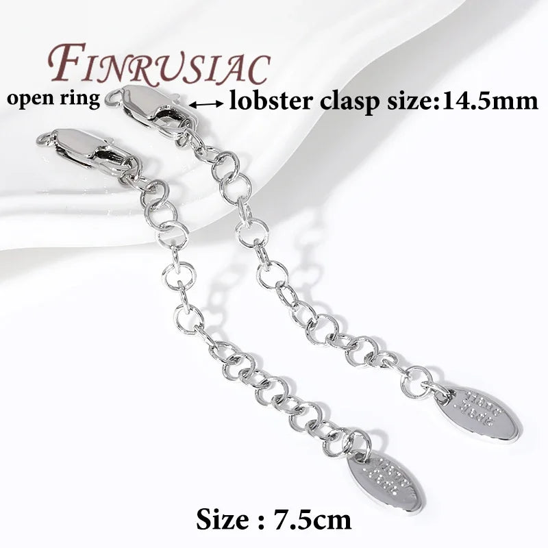 18K Gold Plated Extension Tail Chains with Lobster Clasps – 5 Pack