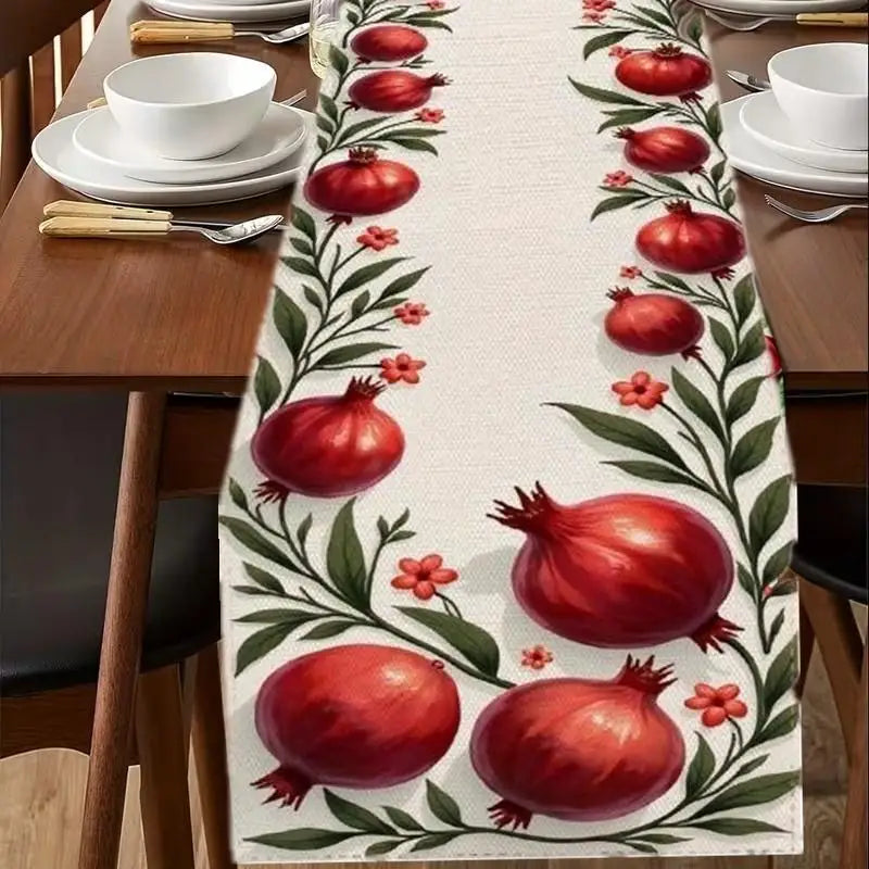 Rosh Hashanah Pomegranate Table Runner | Jewish Holiday Décor