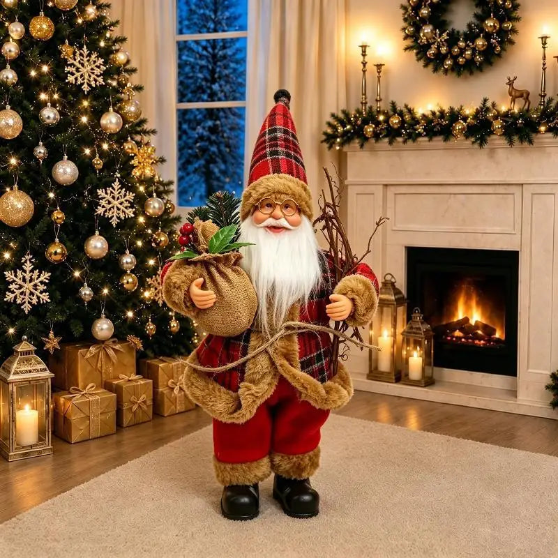 Santa Claus Standing Figurine – 12" Christmas Décor Ornament