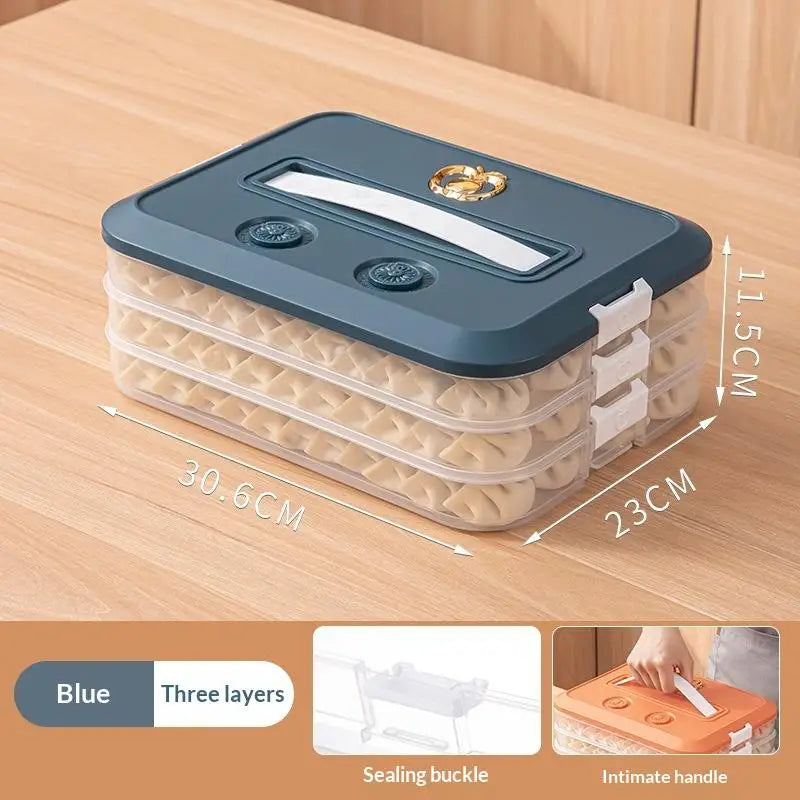 Stackable Dumpling Storage Containers with Airtight Lids 1-4 Layers