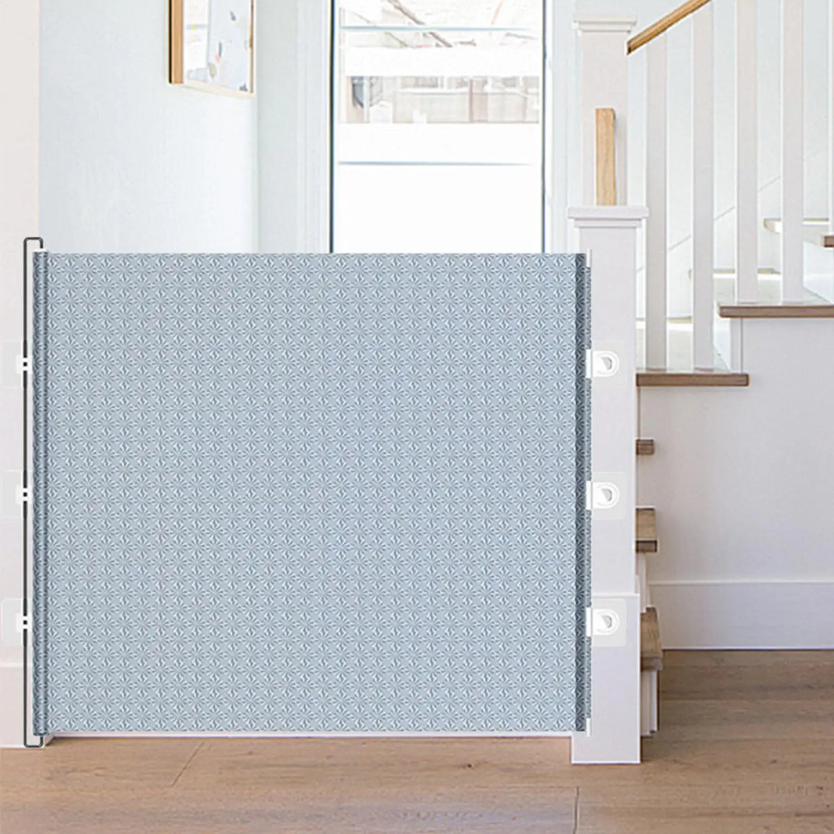 Retractable No-Drill Mesh Pet Gate – Stairs, Doors & Hallways