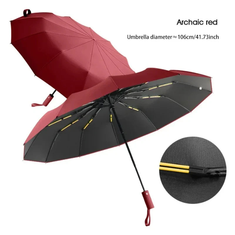 24-Bone Windproof UV Folding Umbrella – Auto Open & Close