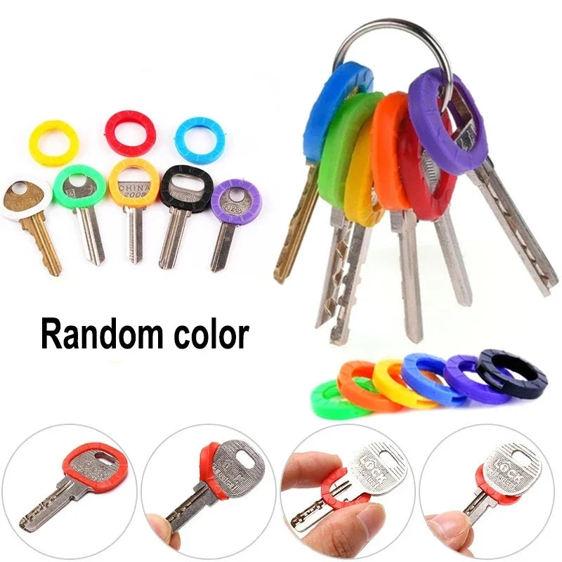 10pcs Silicone Key Sleeves Mixed Colors – DIY Key Ring Markers