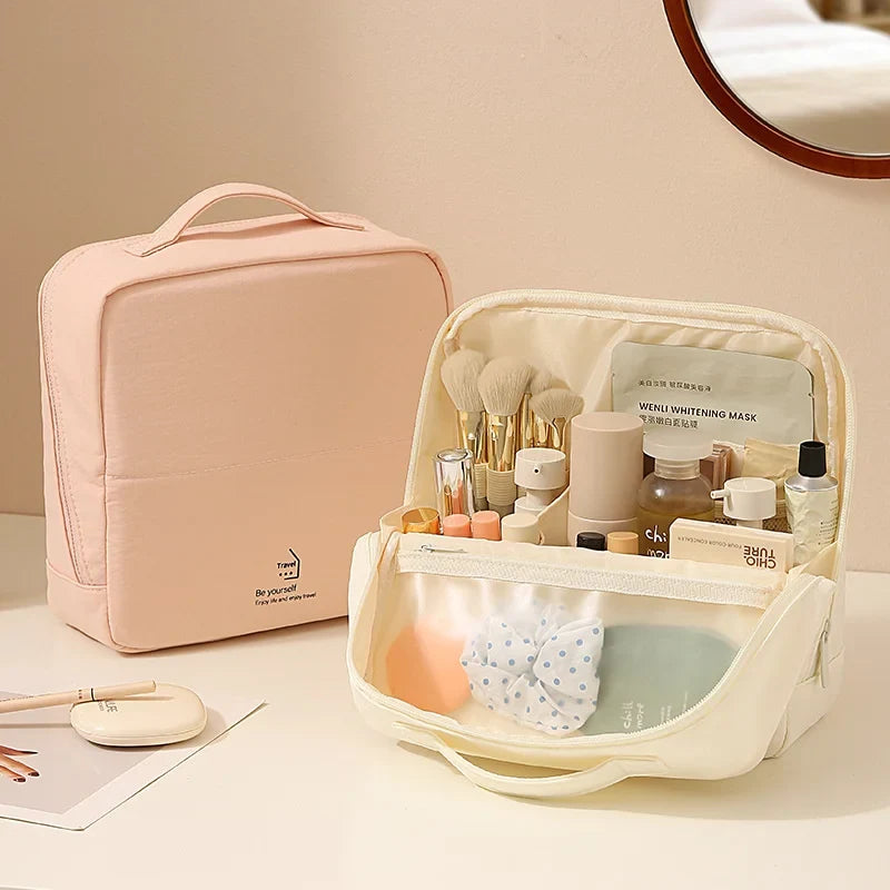 Travel Makeup Organizer Bag – Water-Resistant Cosmetic Pouch