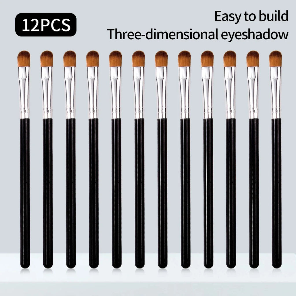 12Pcs Pink Eyeshadow & Concealer Brushes – Soft Synthetic Set