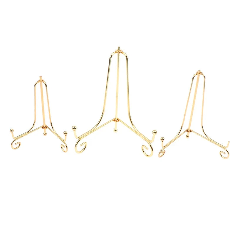 Gold Iron Display Stand Easel for Photos, Plates & Books