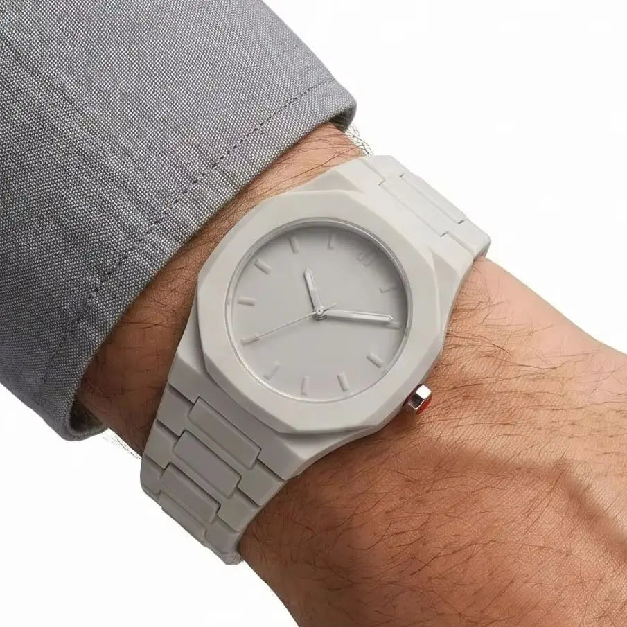 Nixie Octagonal Comic Quartz Watch – Unisex Line Art Style