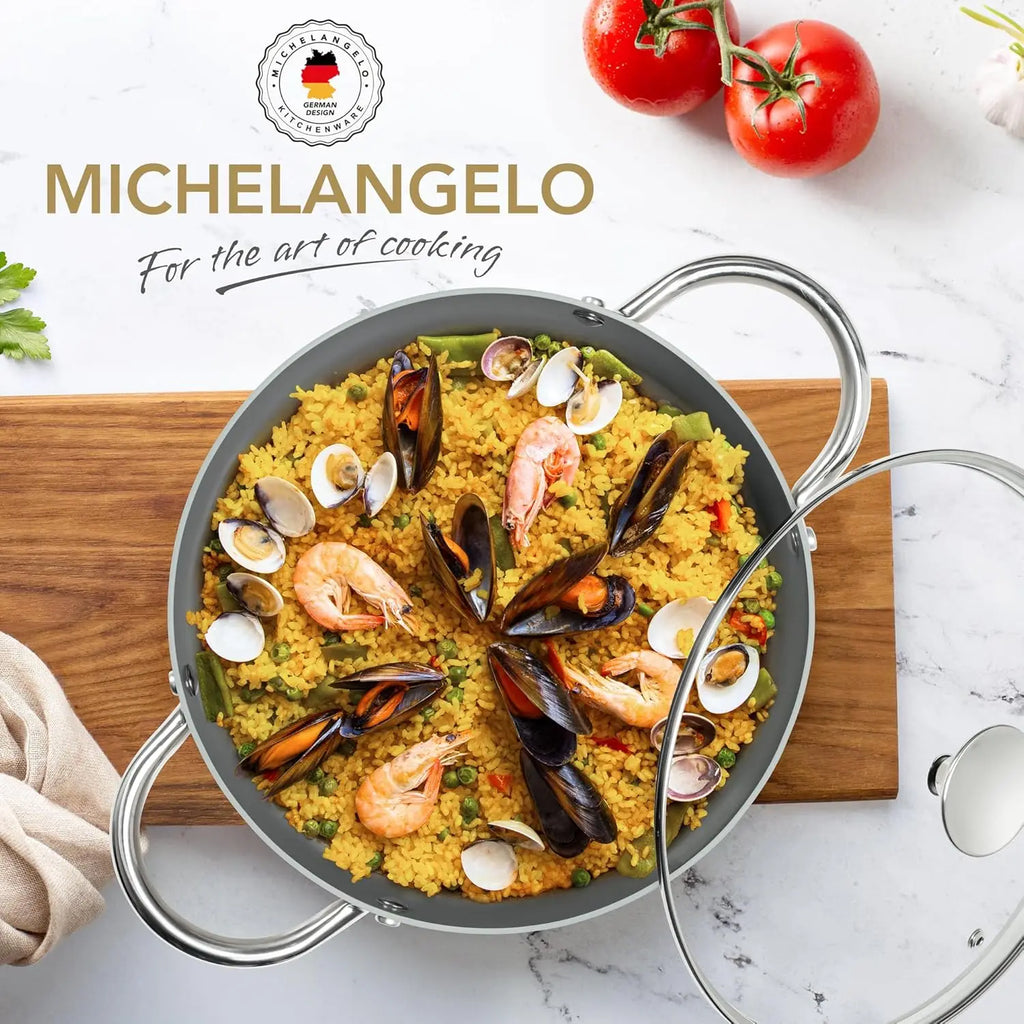 MICHELANGELO 6QT Ceramic Nonstick Stock Pot with Lid | Induction
