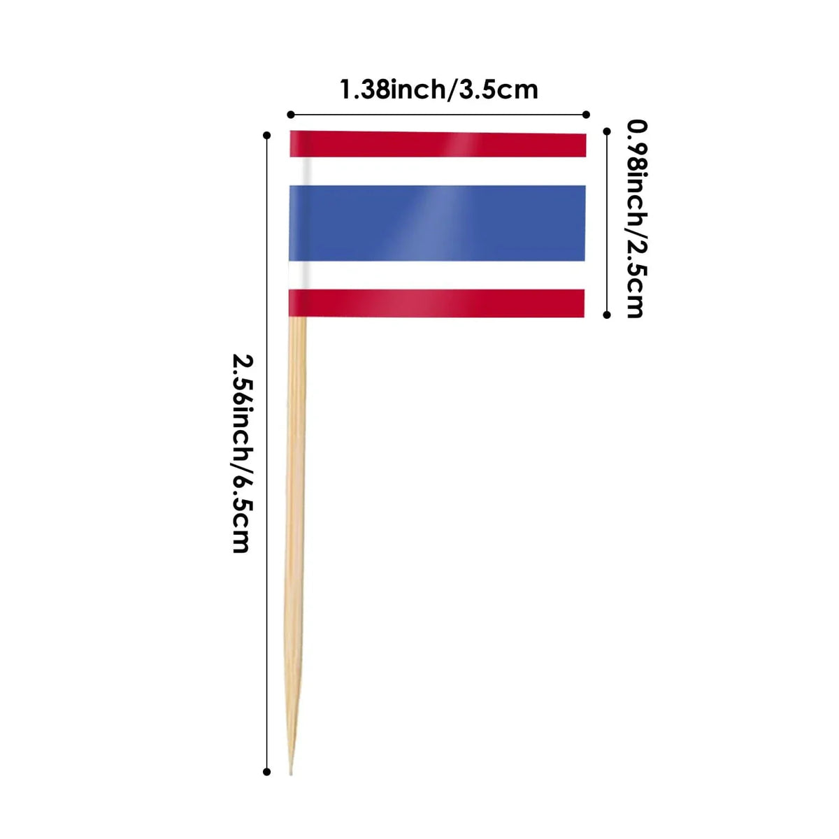 Thailand Flag Toothpick Picks 100 Pcs – Double-Sided Party Flags