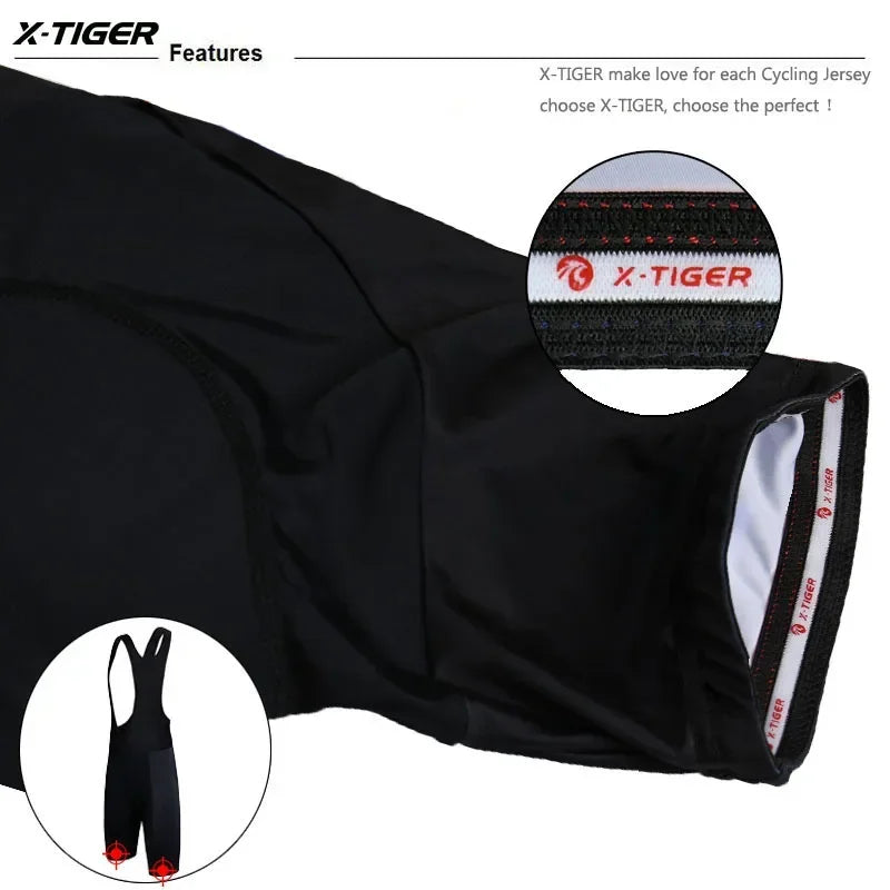 X-TIGER Men's 5D Gel Cycling Bib Shorts – MTB & Road