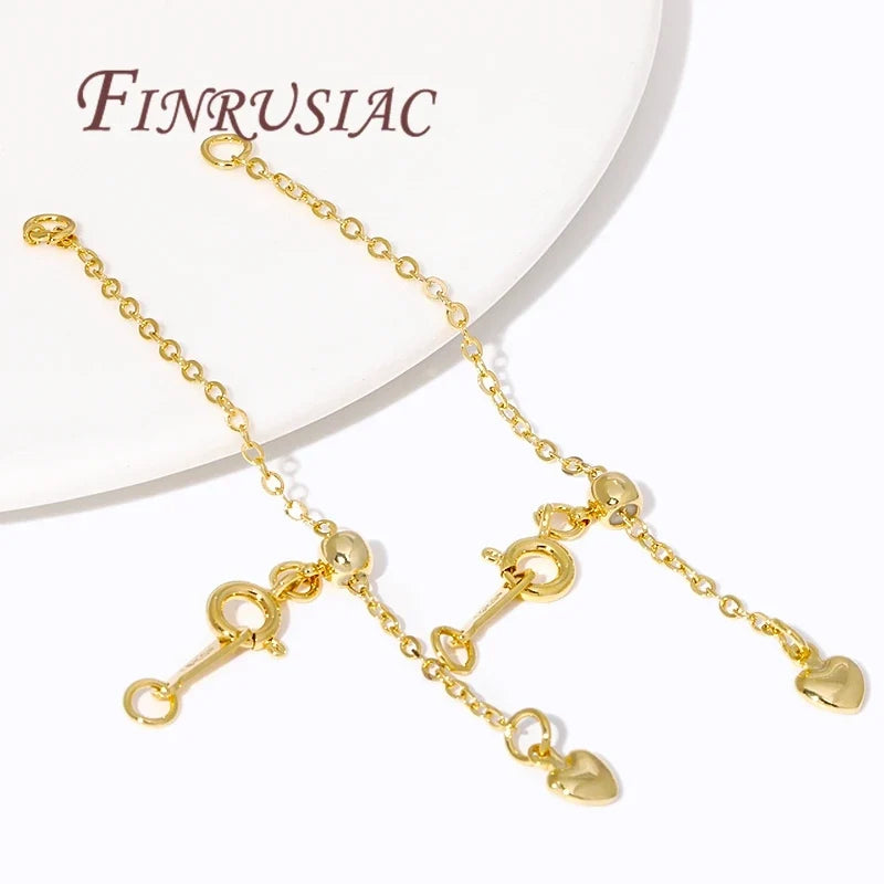 18K Gold Plated Extension Tail Chains with Spring Clasps | DIY