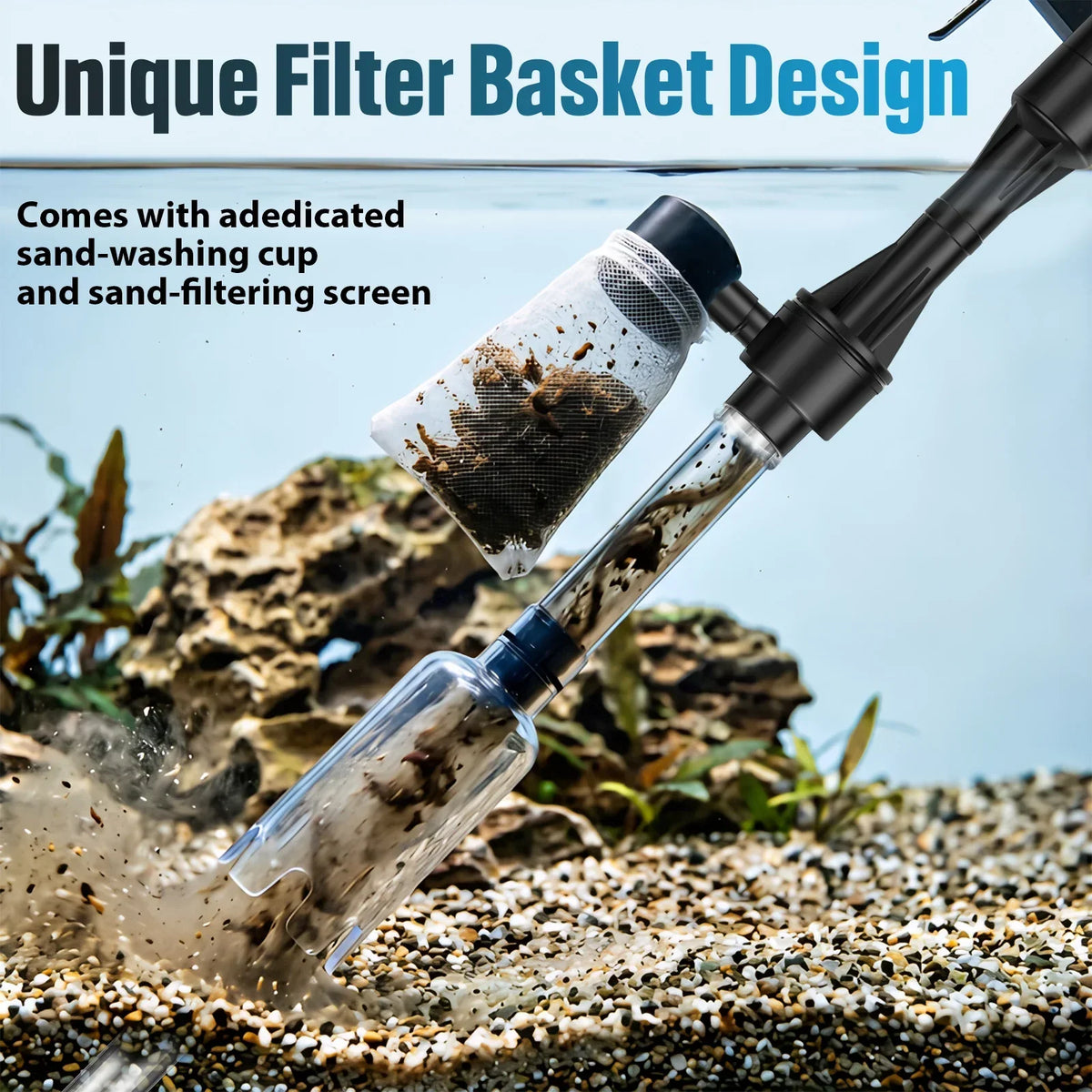 3-in-1 Electric Aquarium Vacuum Gravel Cleaner & Water Changer