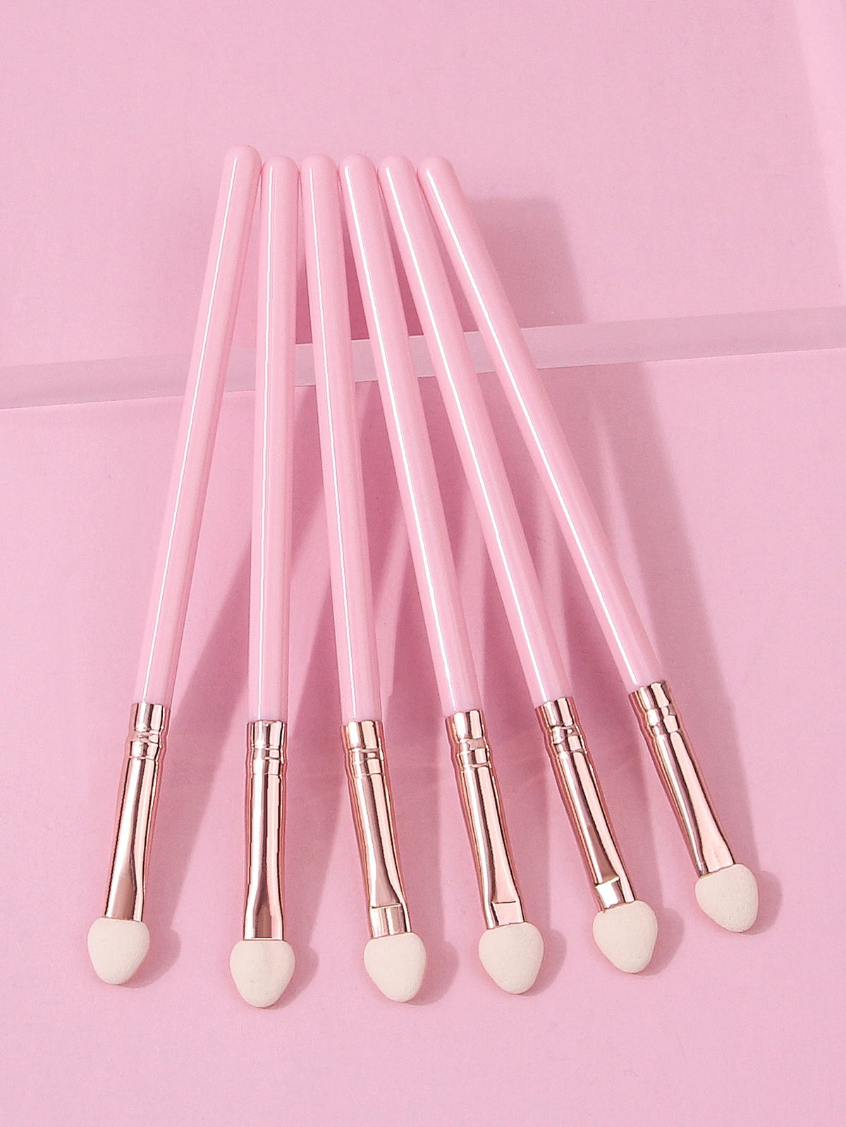 6-Piece Pink Eyeshadow Brush Set – Sponge & Blending Tools