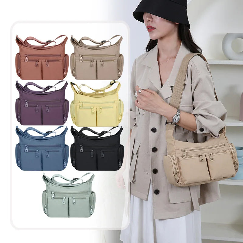 Nixie Nylon Crossbody Bag – Large Capacity, Multi-Pocket