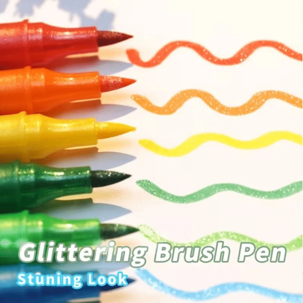 Double-Ended Glitter Pens 24–96 Colors Watercolor Marker Set