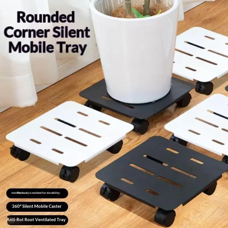Mobile Plant Pot Tray with Wheels – Heavy Duty Rolling Trolley
