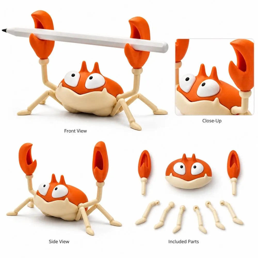 Weightlifting Crab Pen Holder – Novelty PLA Desk Organizer