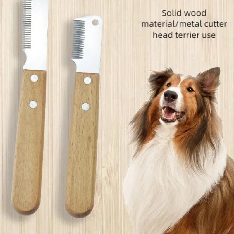 Professional Dog Grooming Comb – Steel Blade & Wooden Handle