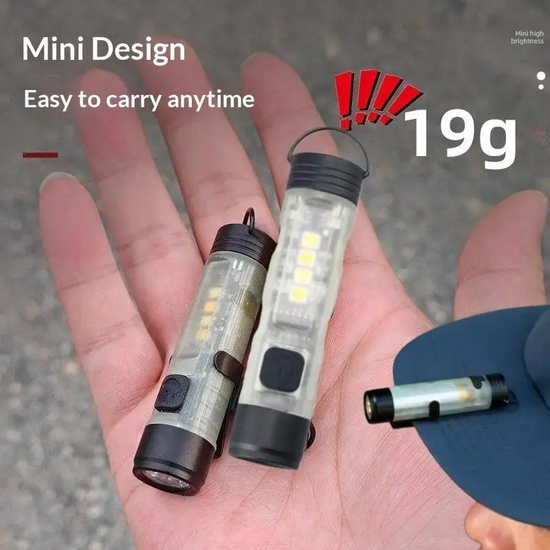 Nixie Mini LED Flashlight Magnetic Hook Key Clip USB-C – 1/3/5 Pack