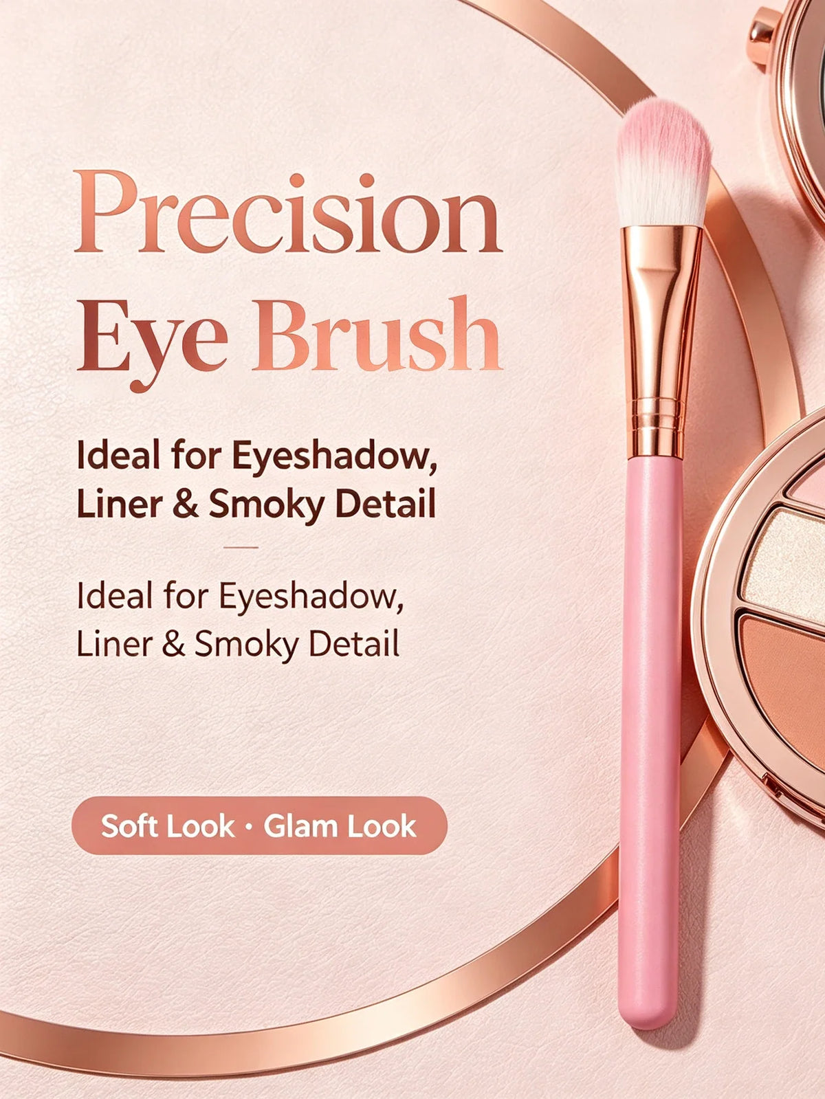 3-Piece Pink Travel Makeup Brush Set – Blush & Eye Brushes