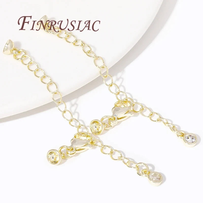 18K Gold Plated Extension Tail Chains with Lobster Clasps – DIY