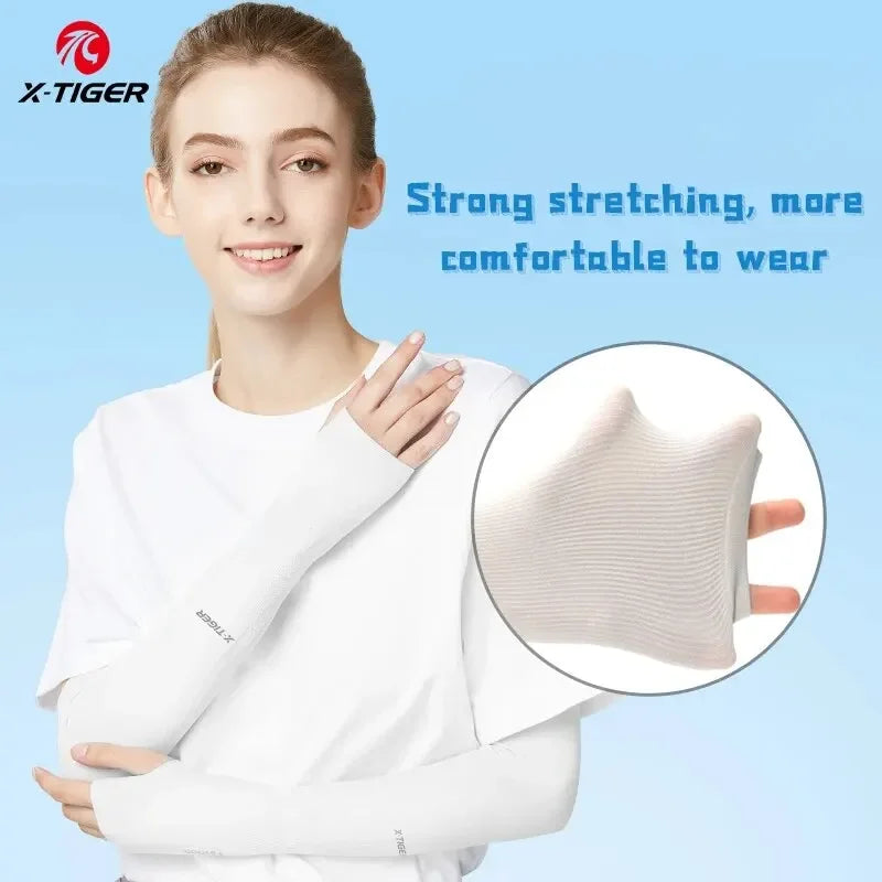 X-TIGER Ice Silk Arm Sleeves – UV Protection for Sports