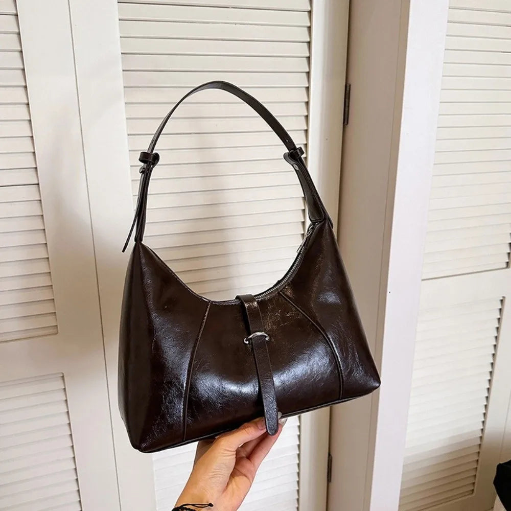 Women's PU Leather Underarm Tote Bag | Large Capacity – Nixie