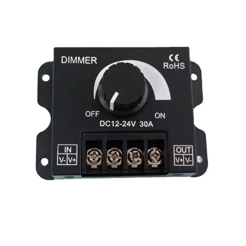 LED Dimmer DC 12V 24V 30A PWM Knob Brightness Controller