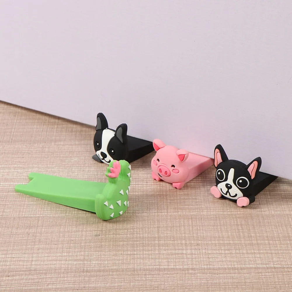 Cartoon Silicone Door Stopper – No-Drill Floor Door Block