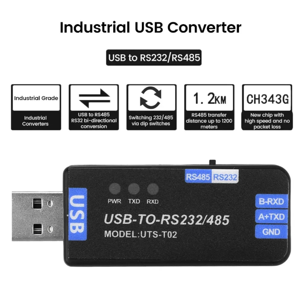 USB to RS485/RS232 Converter Module | CH343G Half-Duplex