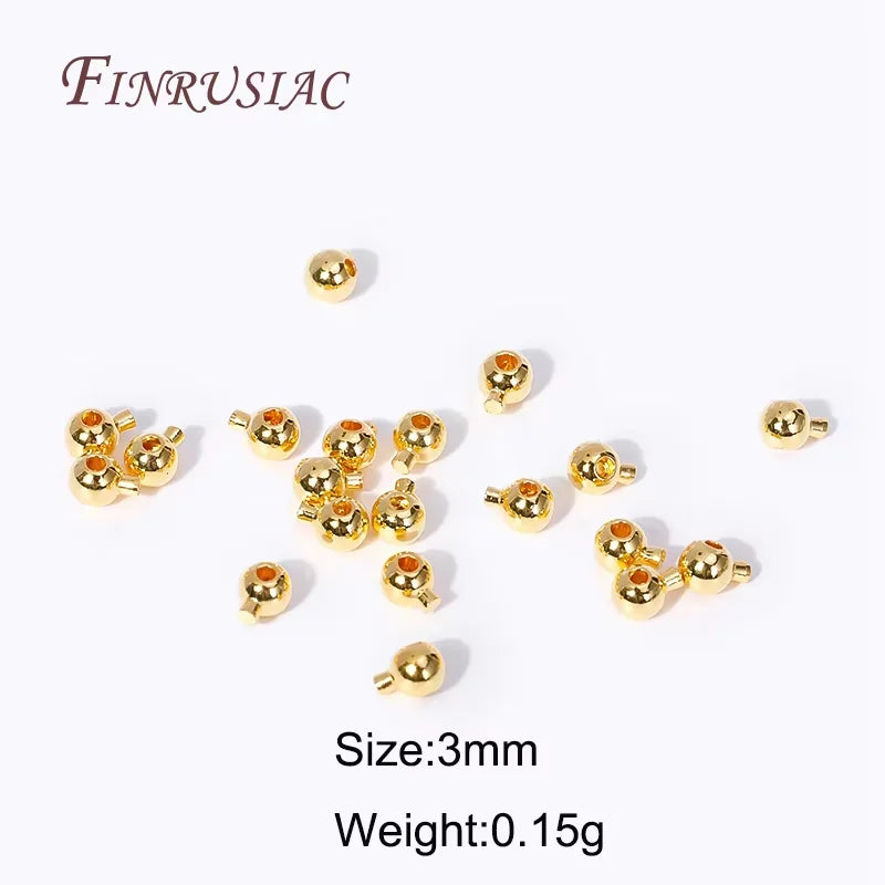 18K Gold Plated Brass Cord End Beads – 4mm DIY Jewelry Findings