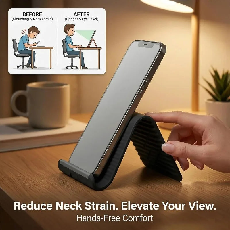 Flexible Foldable Silicone Phone & Tablet Stand | Multi-Angle