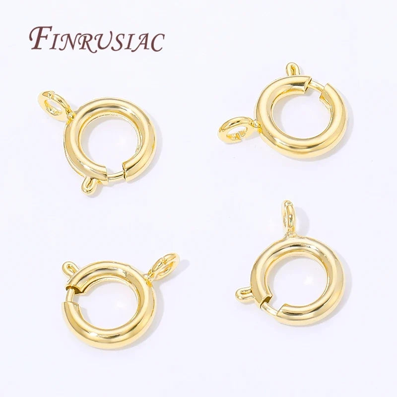 9mm 18K Gold Plated Circle Spring Clasps – DIY Jewelry Findings