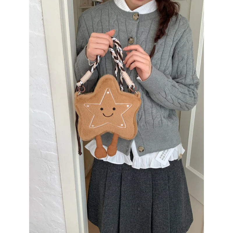Korean Style Cute Plush Star Fluffy Crossbody Shoulder Bag