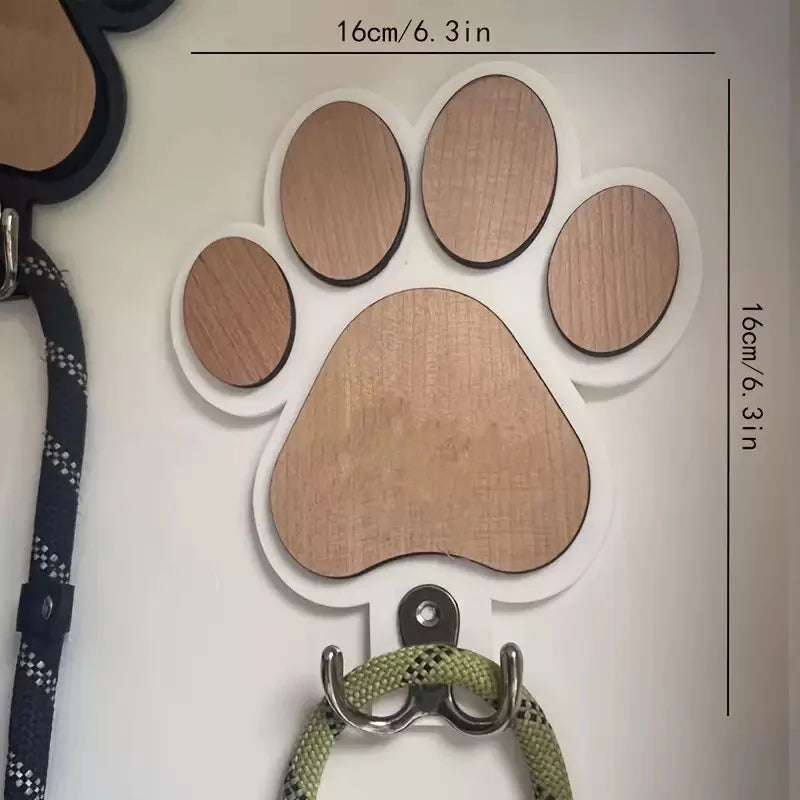 Wooden Paw Print Dog Leash Hanger – Claw Wall Hook