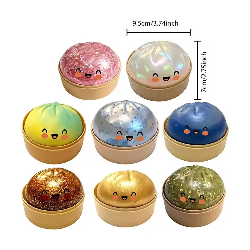 Steamer Bun Squishy Slow Rising Squeeze Toy | Desk Ornament