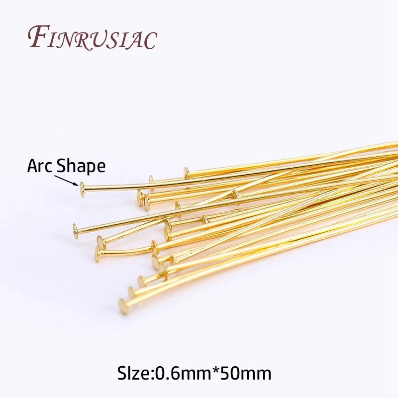 Arc-Shaped Flat Head Pins – Gold/Silver Plated Jewelry Findings