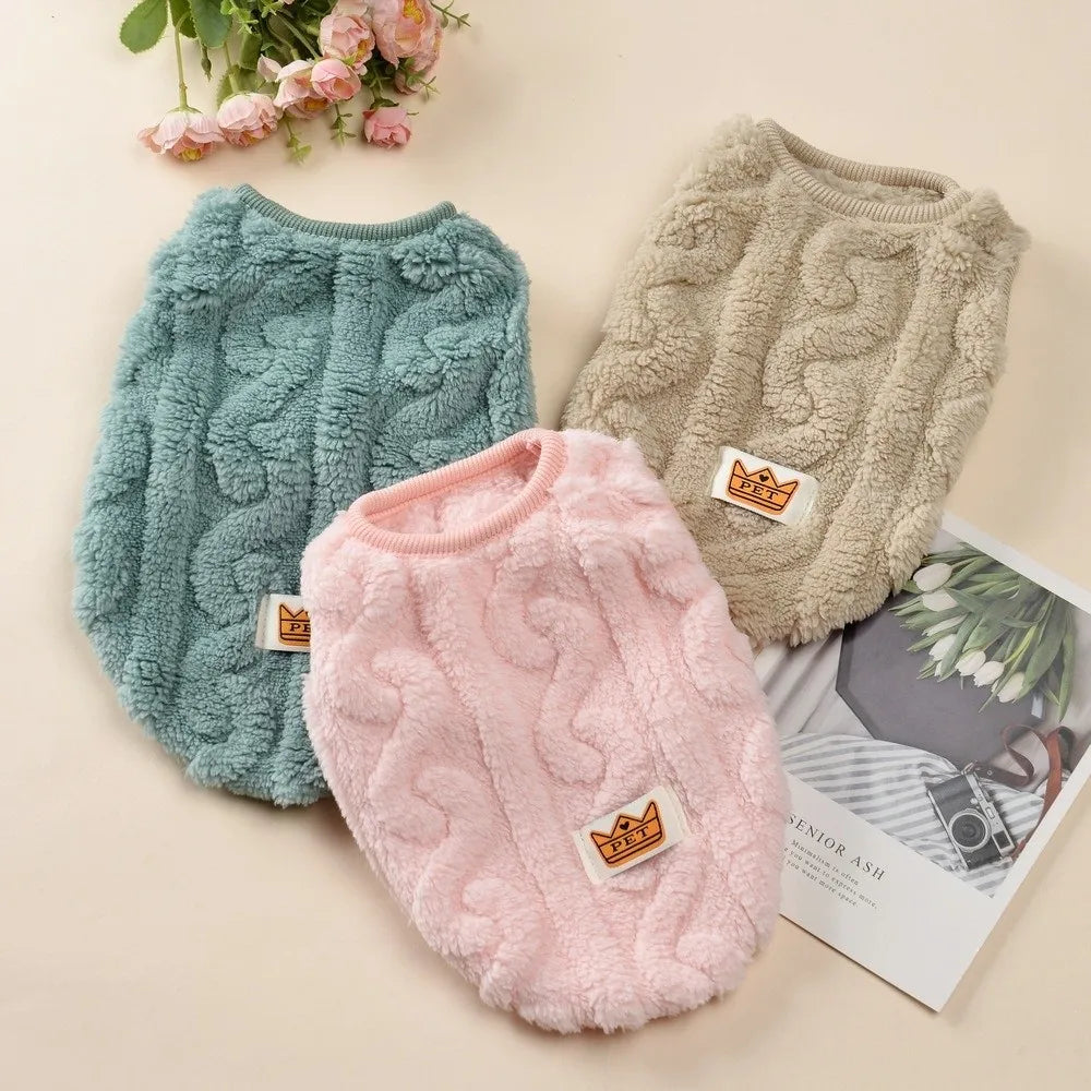Winter Fleece Dog Vest Jacket – Cute Coat for Small Dogs & Cats