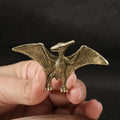 Solid Brass Pterosaur Mini Statue – Dinosaur Desktop Ornament