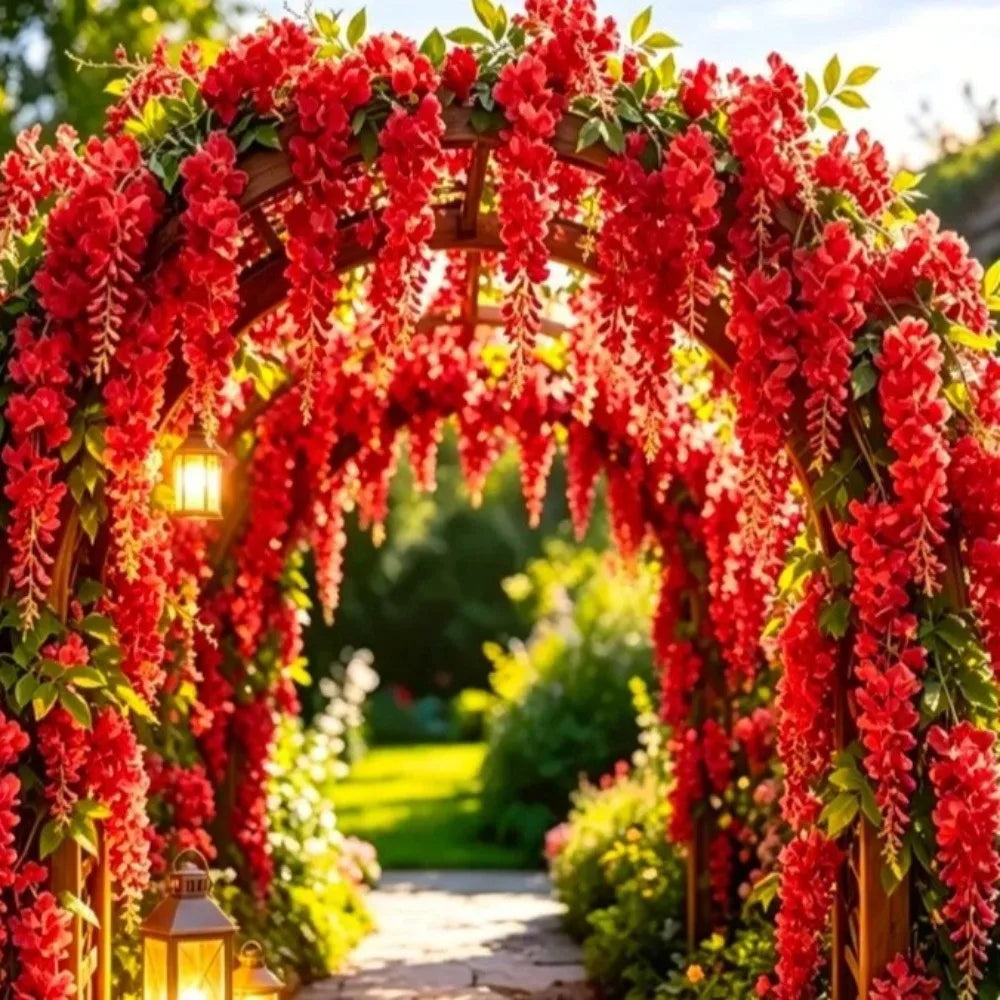 250cm Artificial White Rose Vine Garland – Wedding & Home Décor