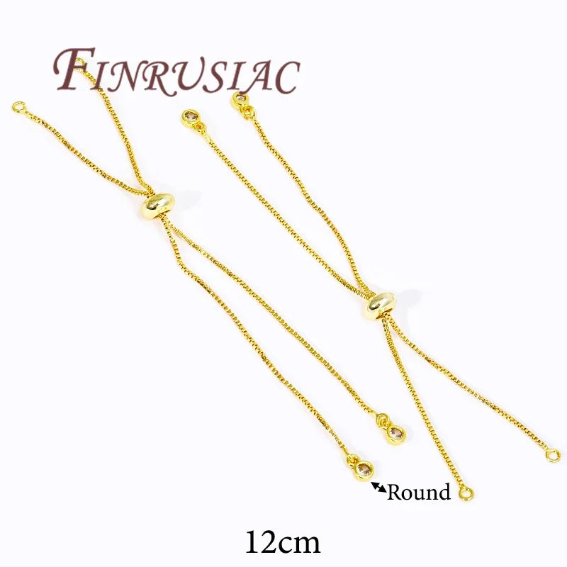 18K Gold Plated Box Chain Bracelet DIY Jewelry Making Component