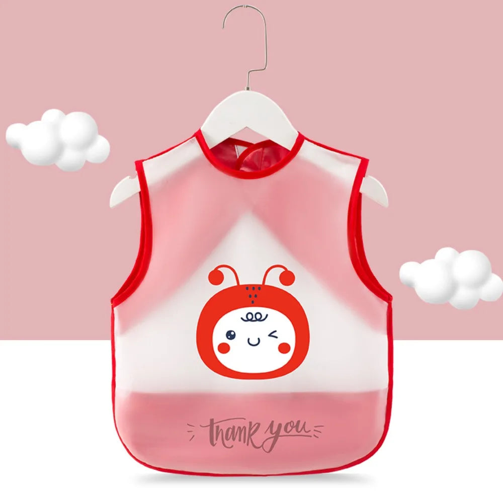 TPU Waterproof Baby Feeding Bib – Sleeveless Cartoon Apron