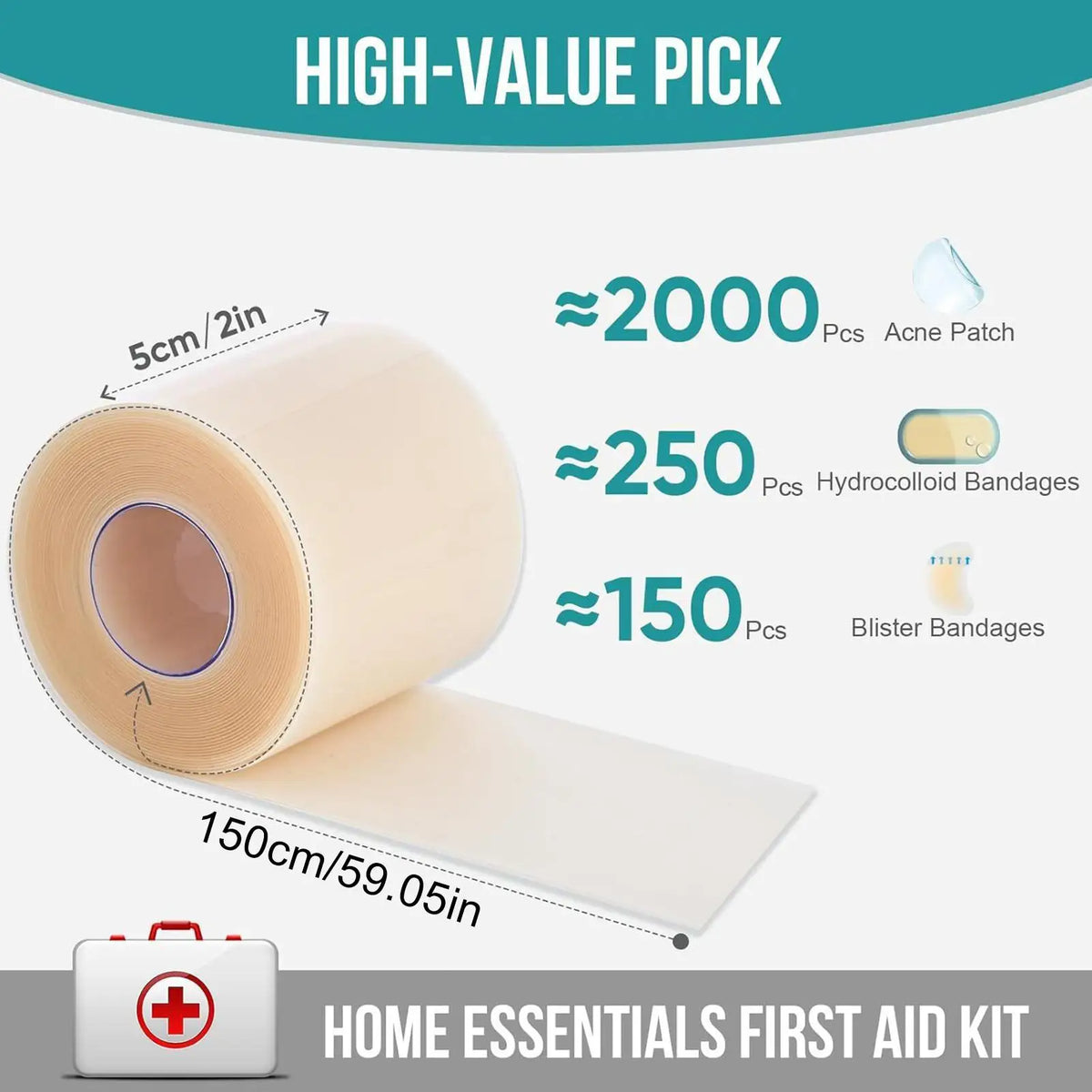 Hydrocolloid Roll Bandage – Waterproof Self-Adhesive Wound Care