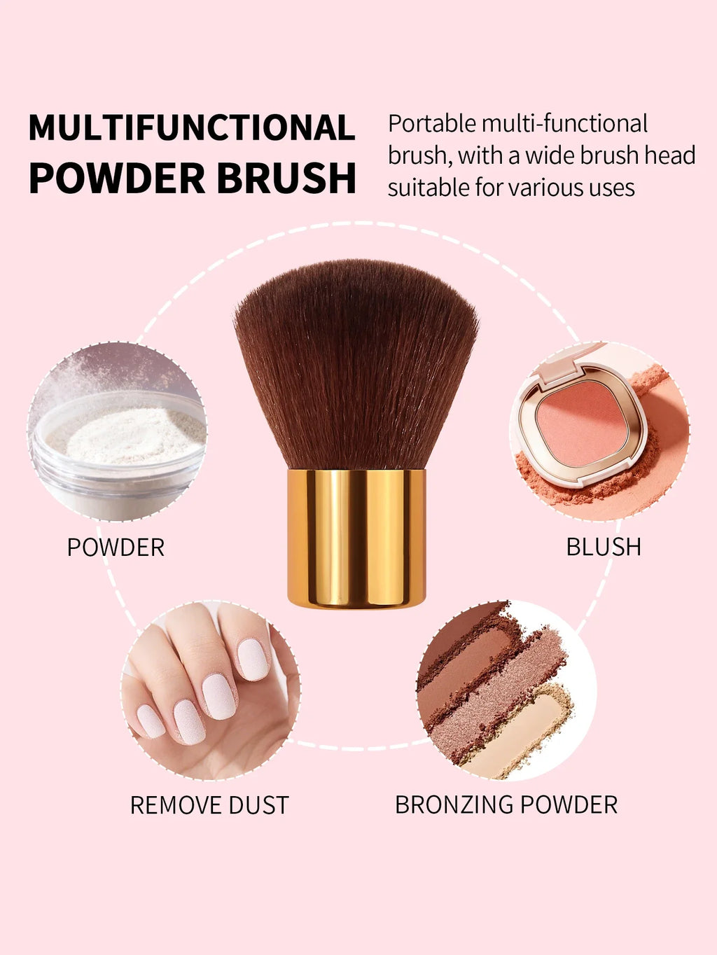 Nixie Large Head Powder Makeup Brush – Blush & Bronzer