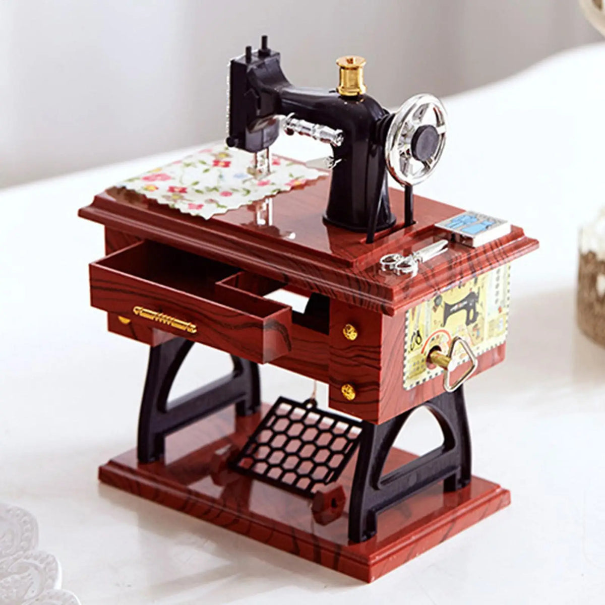 Vintage Sewing Machine Wind-Up Music Box | Home Décor Gift