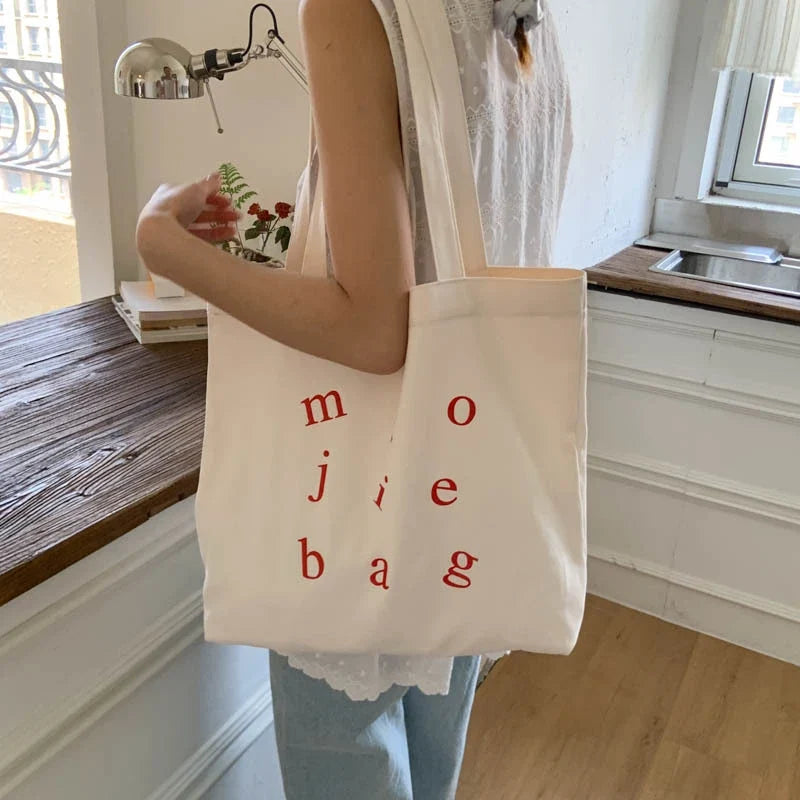 Korean Canvas Tote Bag – Retro Large Capacity Crossbody