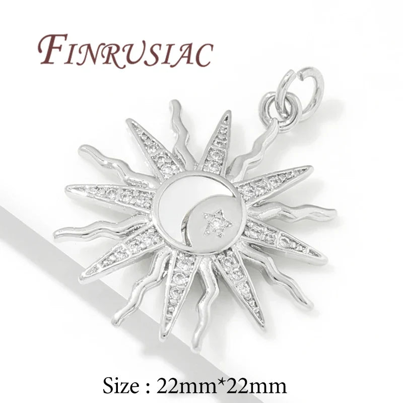 18K Gold Plated Sun & Star Pendant Charms | DIY Jewelry Findings